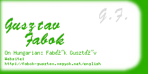 gusztav fabok business card